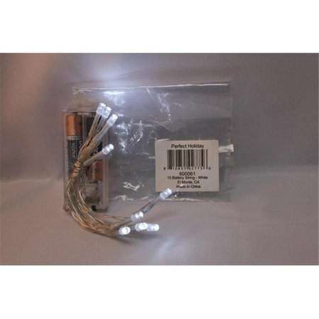 PERFECT HOLIDAY Battery Operated 10 LED String Light White 600061